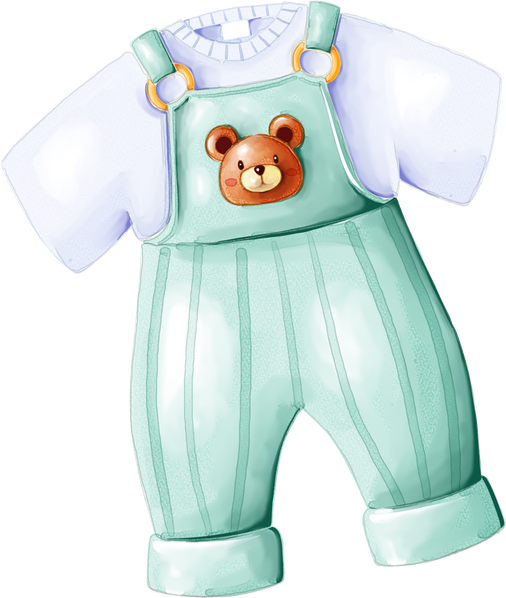 Green baby outfit illustration